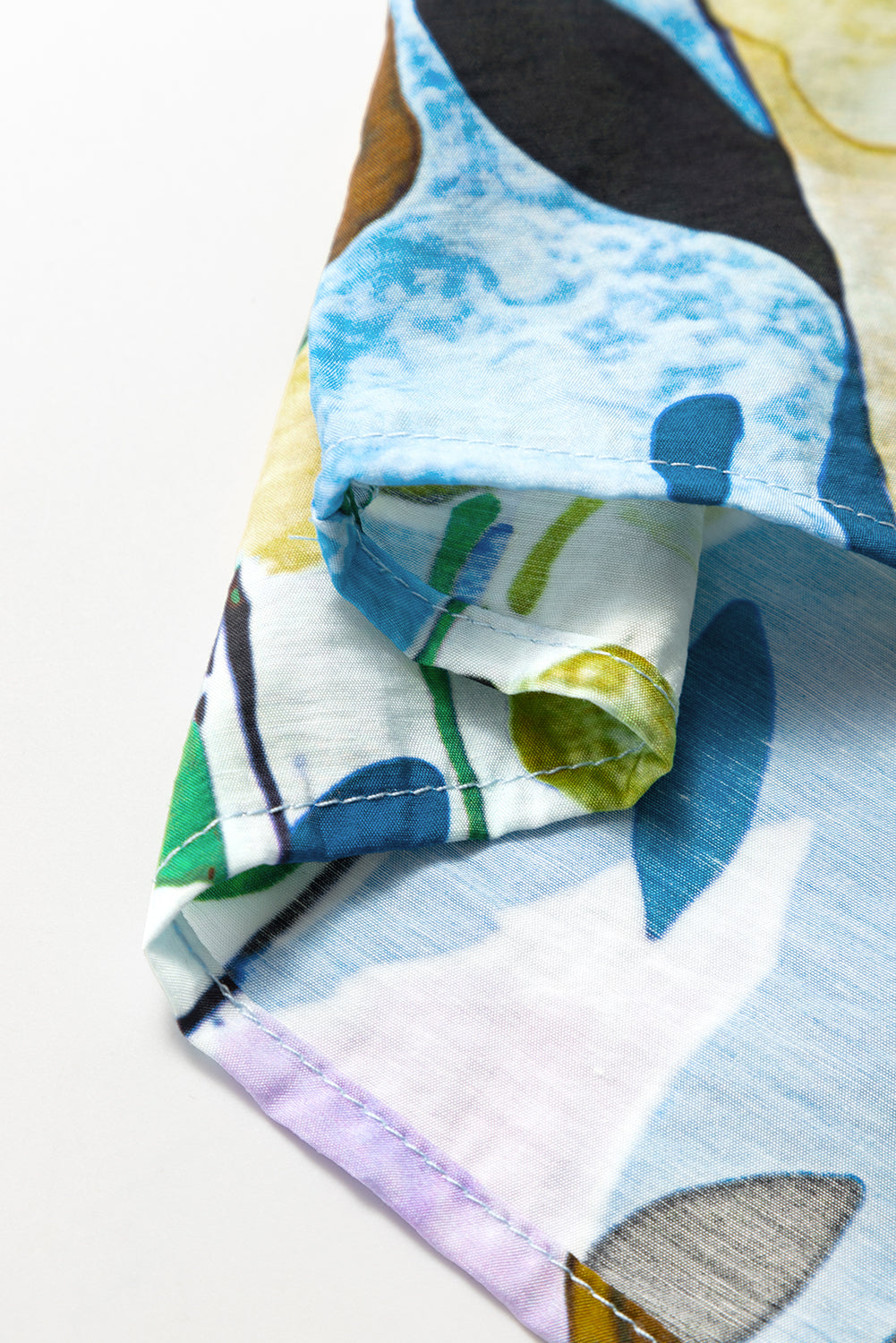 Pink Floral Print Boho Pop of Color Neckline Blouse b00c882aeabca5e0