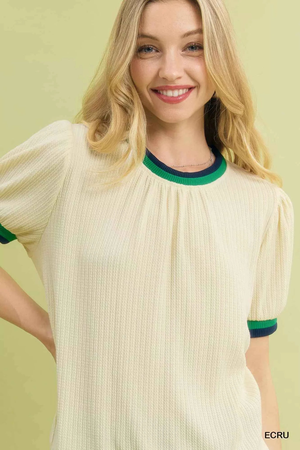 Umgee Puff Sleeve Knit Top with Contrast Rib Trim b052f168-b29a-4e2f-9049-0c7078eae644-Max-Origin