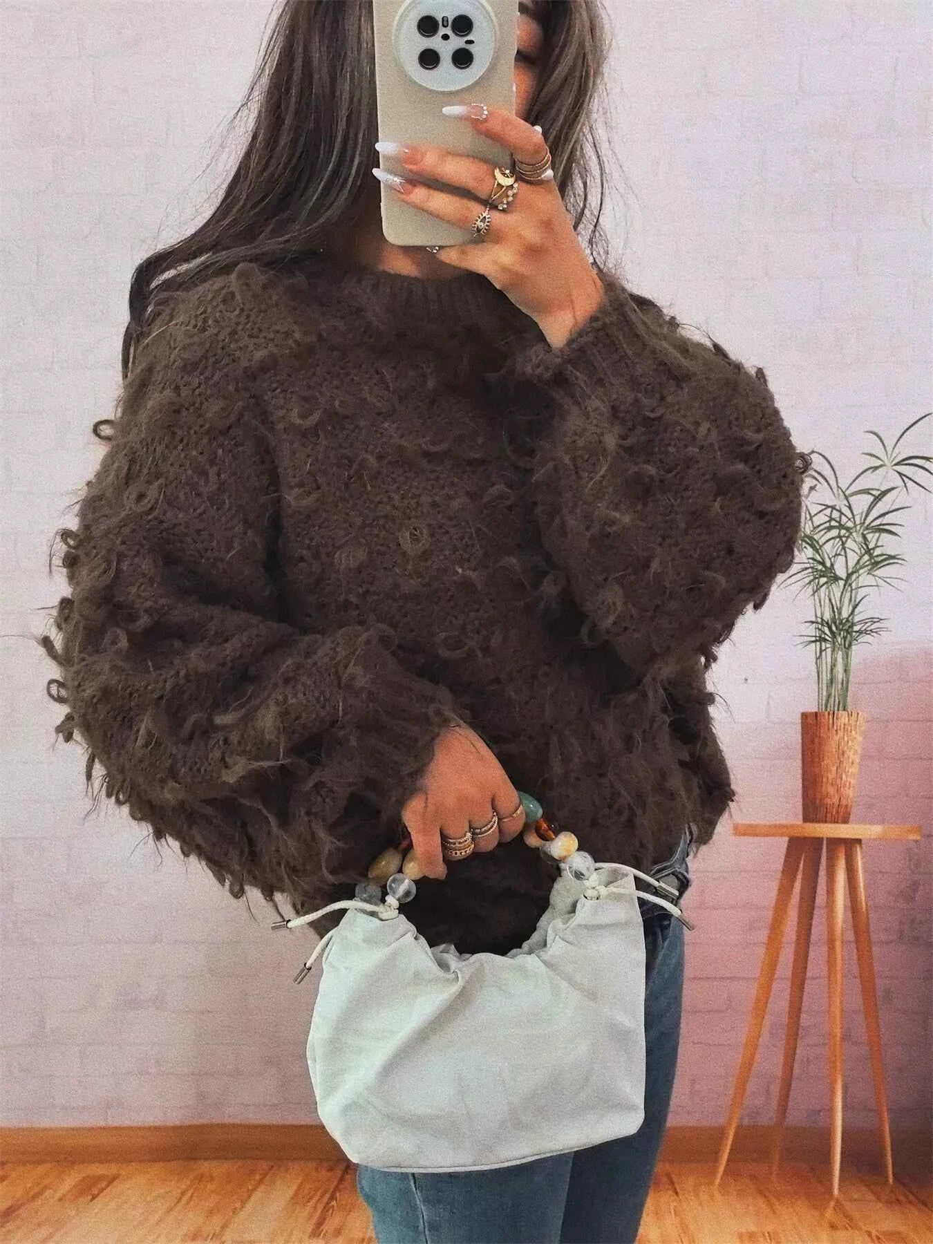 Chunky Round Neck Long Sleeve Sweater b085dc1324fe4c27a7bc25cc762cd897-Max-Origin