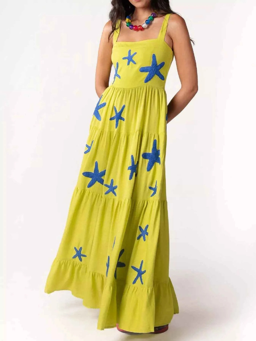 Embroidered Square Neck Tiered Maxi Cami Dress b09a1f27-520d-4b22-909b-346d15826a40-Max-Origin