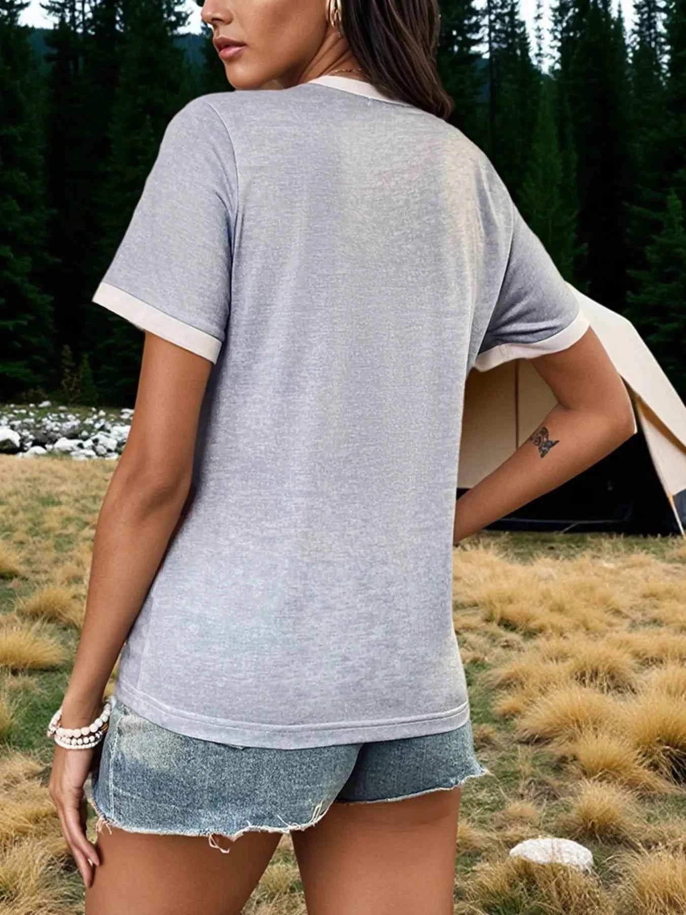 Letter Graphic Round Neck T-Shirt b0a881239d01495baa55f893273336ae-Max-Origin