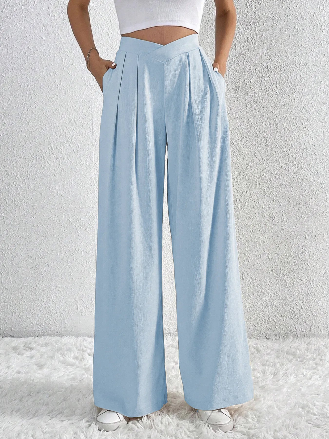 V-Waisted Ruched Front Wide Leg Pants b0ad0cc9580c41a9b87a1930c68b4b0e-Max-Origin