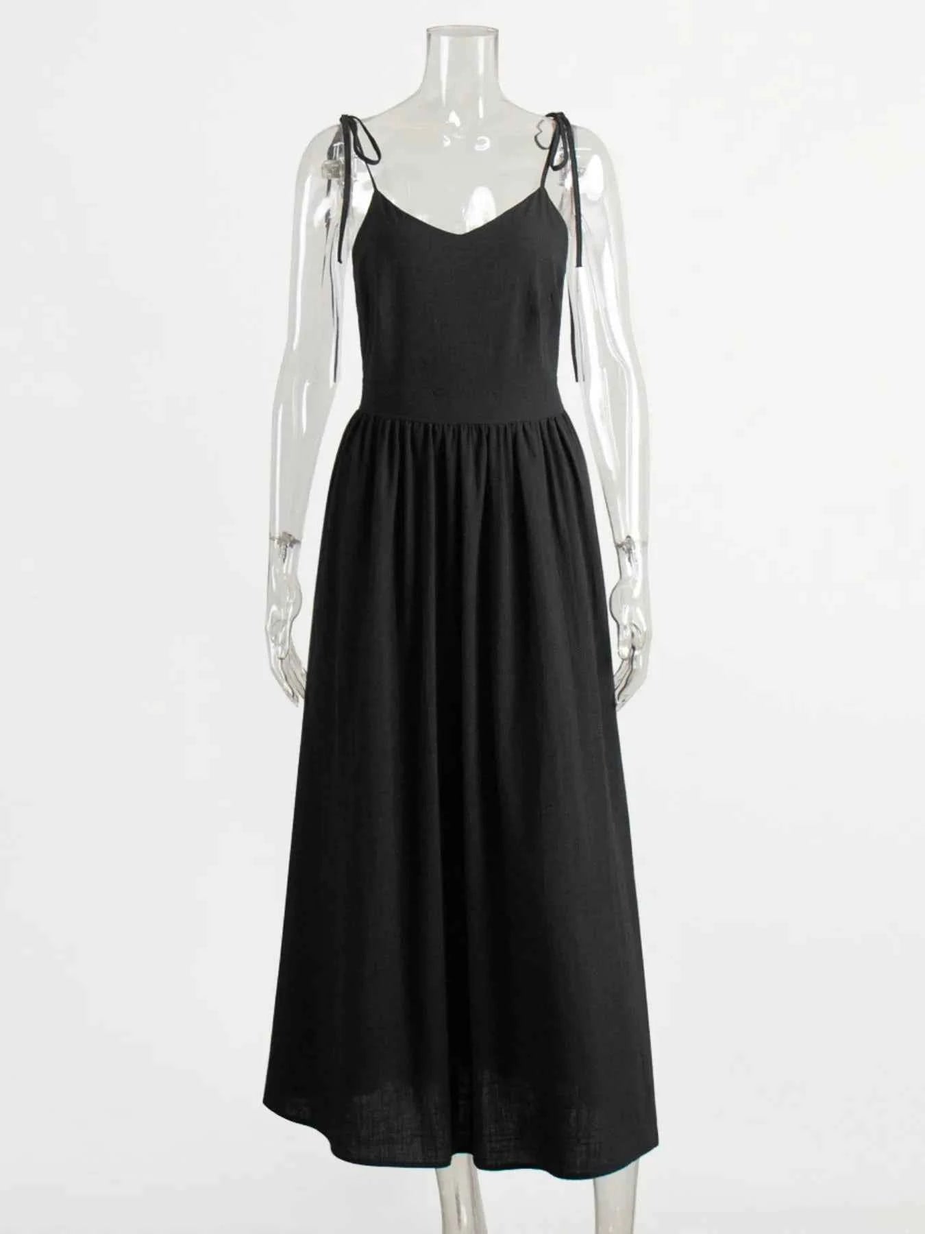 V-Neck Tie Shoulder Maxi Dress b0d8ce57-b9f6-4647-a360-e9f91f91599f-Max-Origin