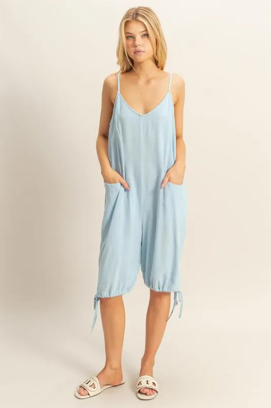 HYFVE V-Neck Pocket Detail Side Tie Hem Romper b10a28d1c30444698bed9d934e44bb56-Max-Origin