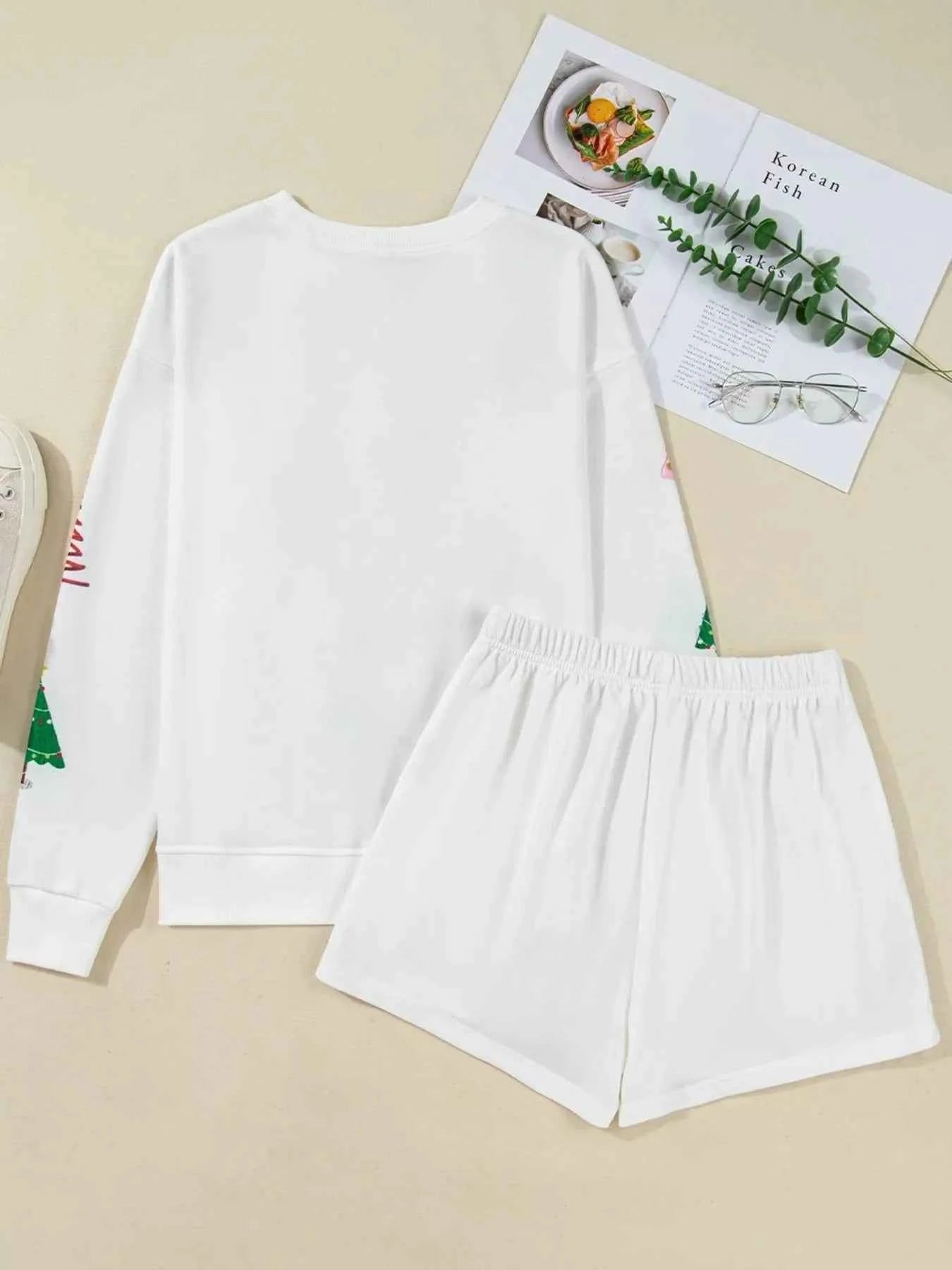 Christmas Tree Round Neck Top and Shorts Set b13dae230a034f72a80f0156313b940a-Max-Origin