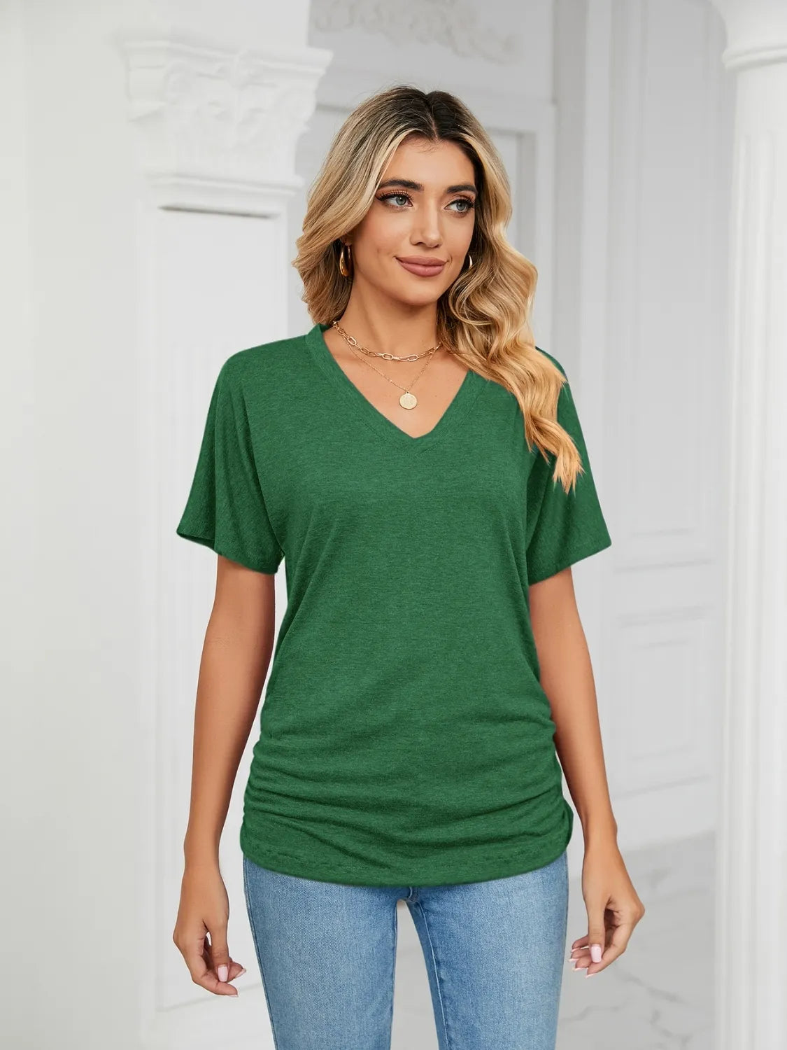 V-Neck Short Sleeve T-Shirt b14645a8-8af6-4dff-b1d8-8288b8c7e0e9-Max-Origin