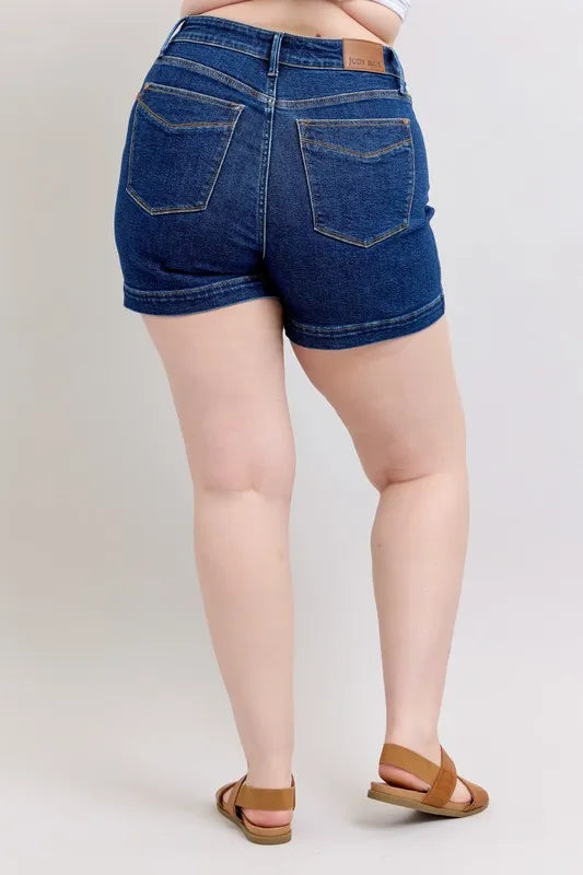 Judy Blue Full Size High Waist Tummy Control Denim Shorts Plus Size b1535e03-a454-4d44-a387-7831d98abc78-Max-Origin