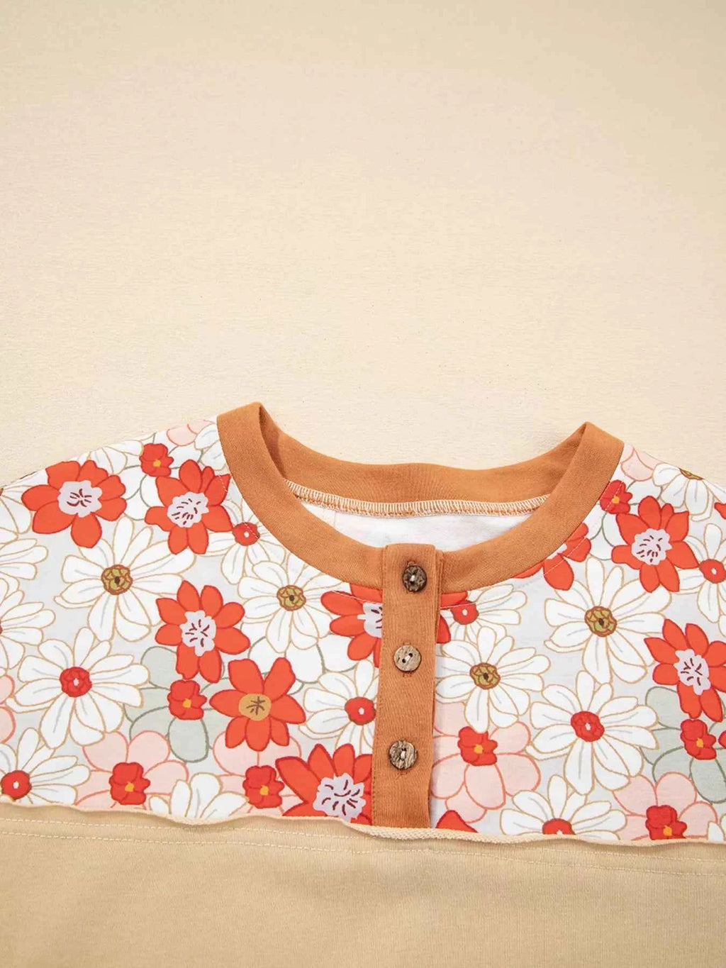 Floral Plaid Patchwork Casual Top b15c9a7e6fba49169b476fac9483df9f-Max-Origin