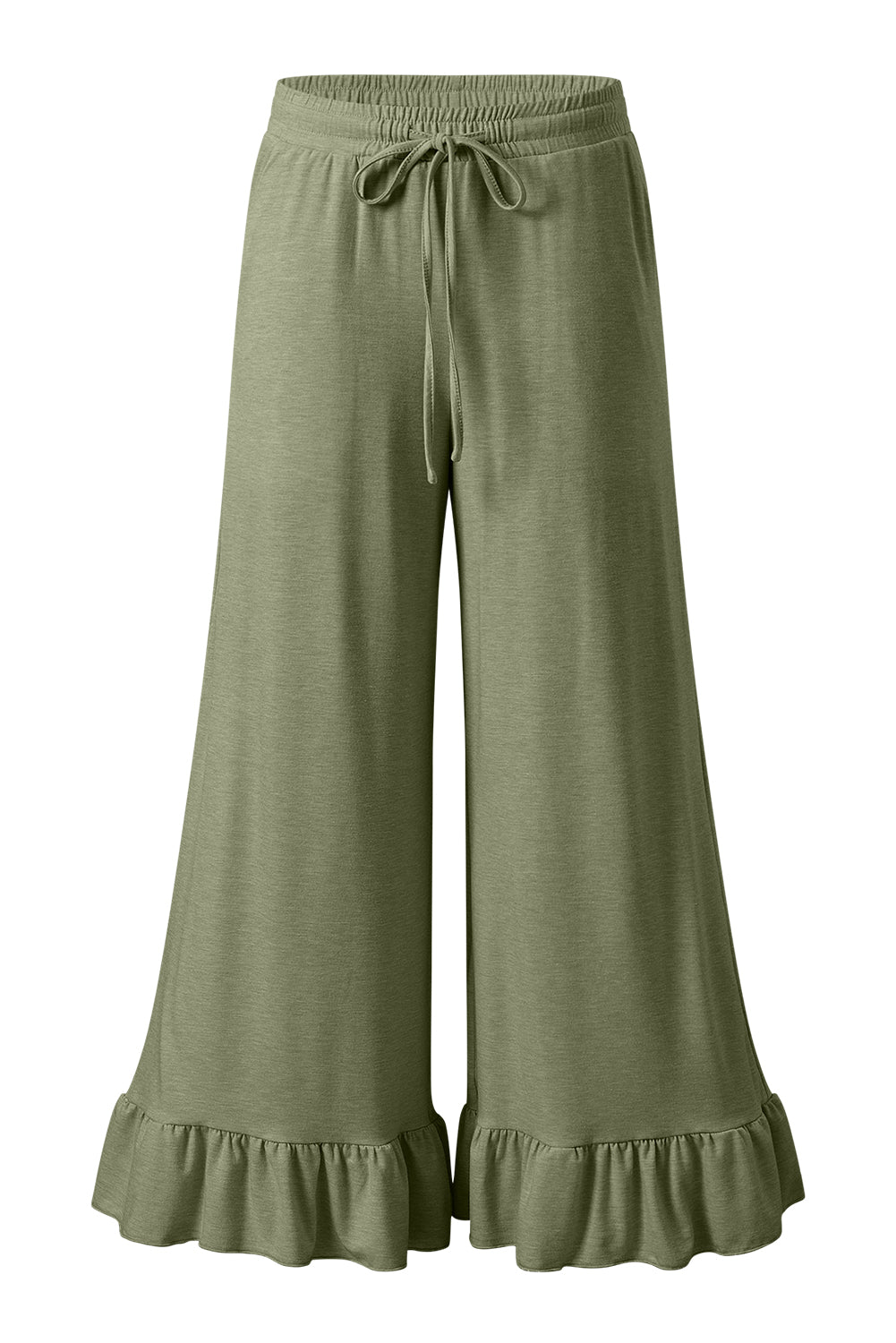 Dune Solid Color Ruffle Hem Wide Leg Pants b1745529fd4bbdfc