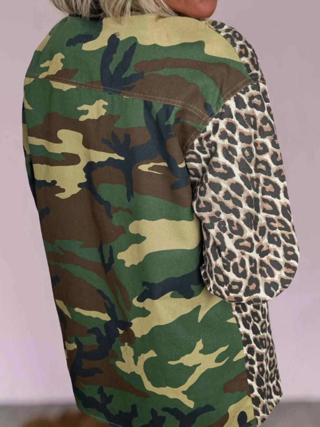 Camouflage Leopard Print Mixed Pattern Oversized Jacket b18671a0-019b-4e86-8198-15386826d476-Max-Origin