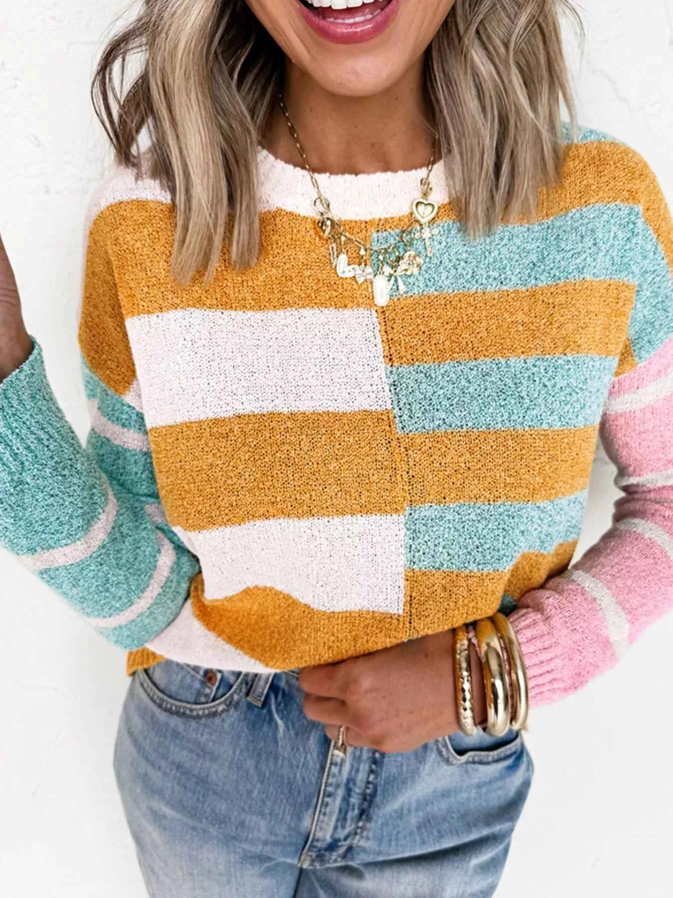 Color Block Striped Sweater Stripe b1899c90-1508-4171-b1b1-4808ae3f38bf-Max-Origin
