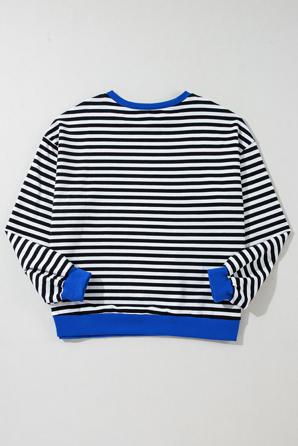 Black Stripe Contrast Edge Cross Seam Oversized Sweatshirt b19941c6ec20189a