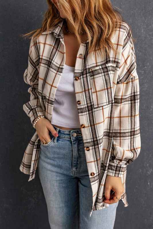Plaid Side Slit Oversized Shacket b1a1ce10-3196-47cb-9fee-e2caf3e686ea