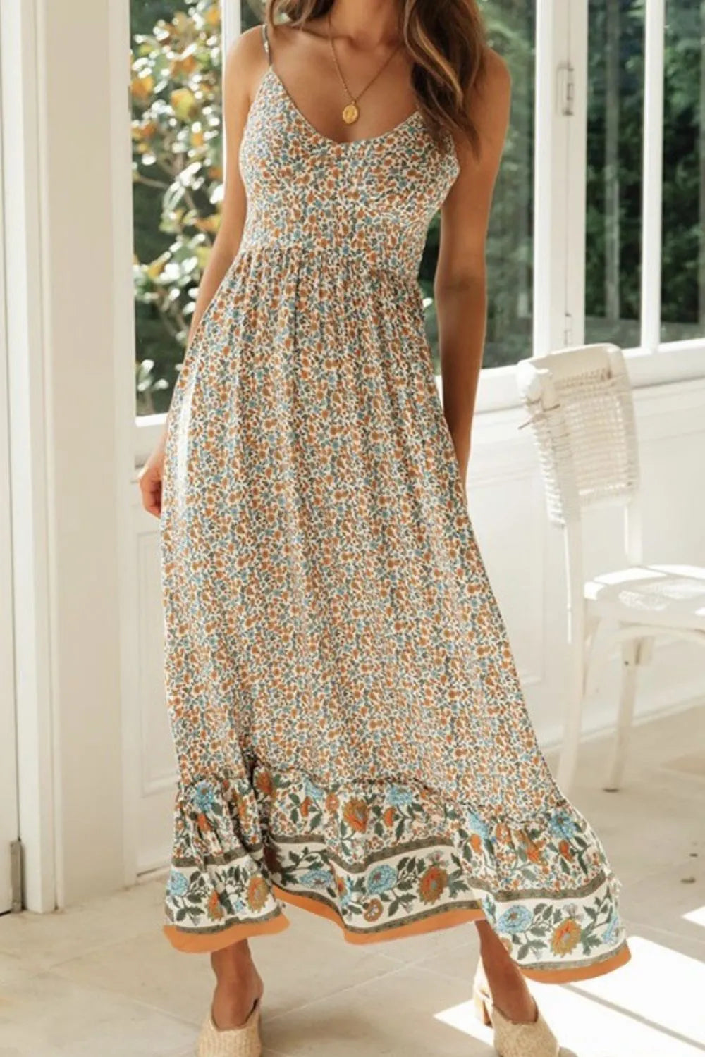 Printed Maxi Cami Dress Tan b21ec294-3754-40c8-b93f-6a0f61a534d8-Max-Origin