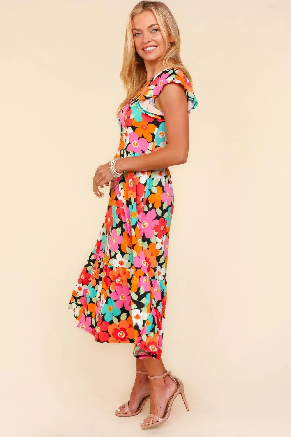 Haptics Floral Midi Dress with Side Pockets b21faac1-1a11-4d40-bf14-e2542be9408e-Max