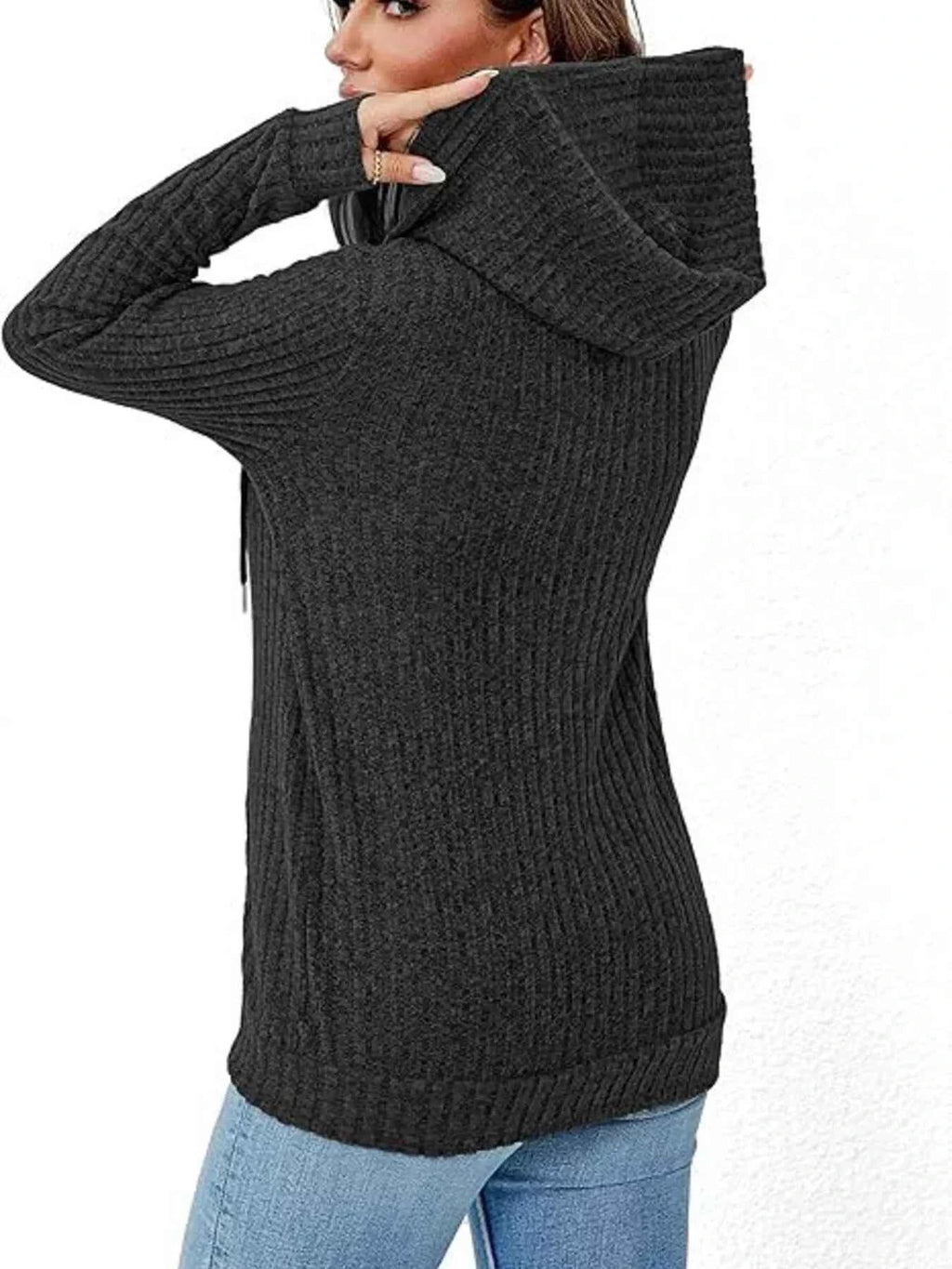 Ribbed Zip Up Hooded Outerwear b24107eab20547f4bac2eeade5a1c31d-Max-Origin