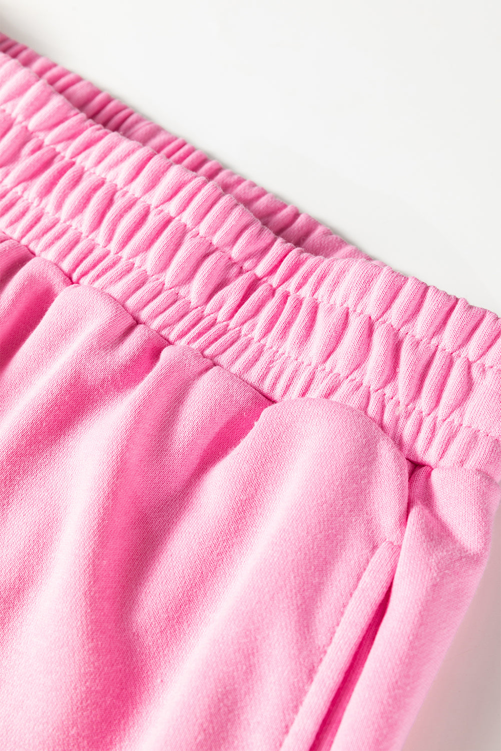 Sachet Pink Bow Embroidery Long Sleeve Pullover and High Waist Shorts Set b25015d1870dcb66