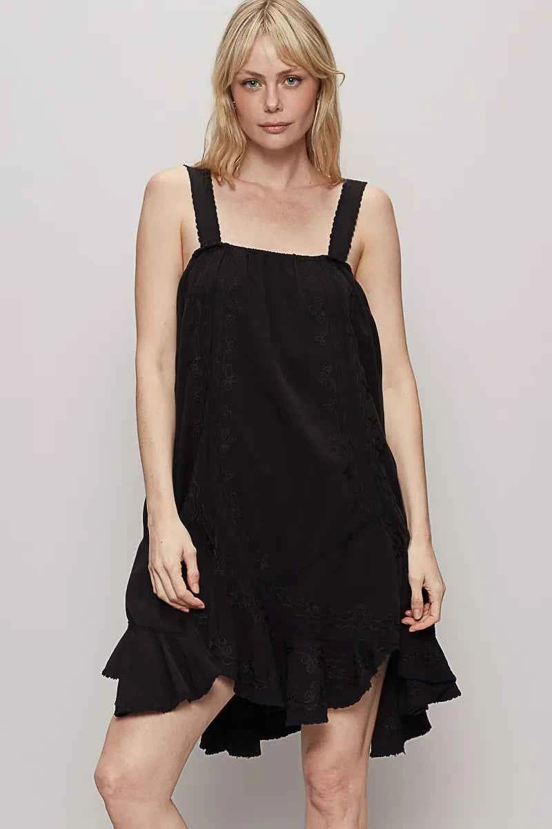 POL Ruffle Hem Sleeveless Mini Dress Black b2b41e69-e7a6-4d1b-b638-0f95401deb3f-Max-Origin