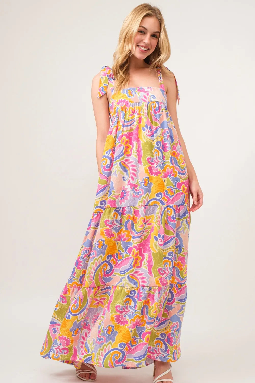 And The Why Full Size Printed Tie Shoulder Tiered Maxi Dress b2cb3a21-c34f-45f7-9d1a-c64c6dde8011-Max