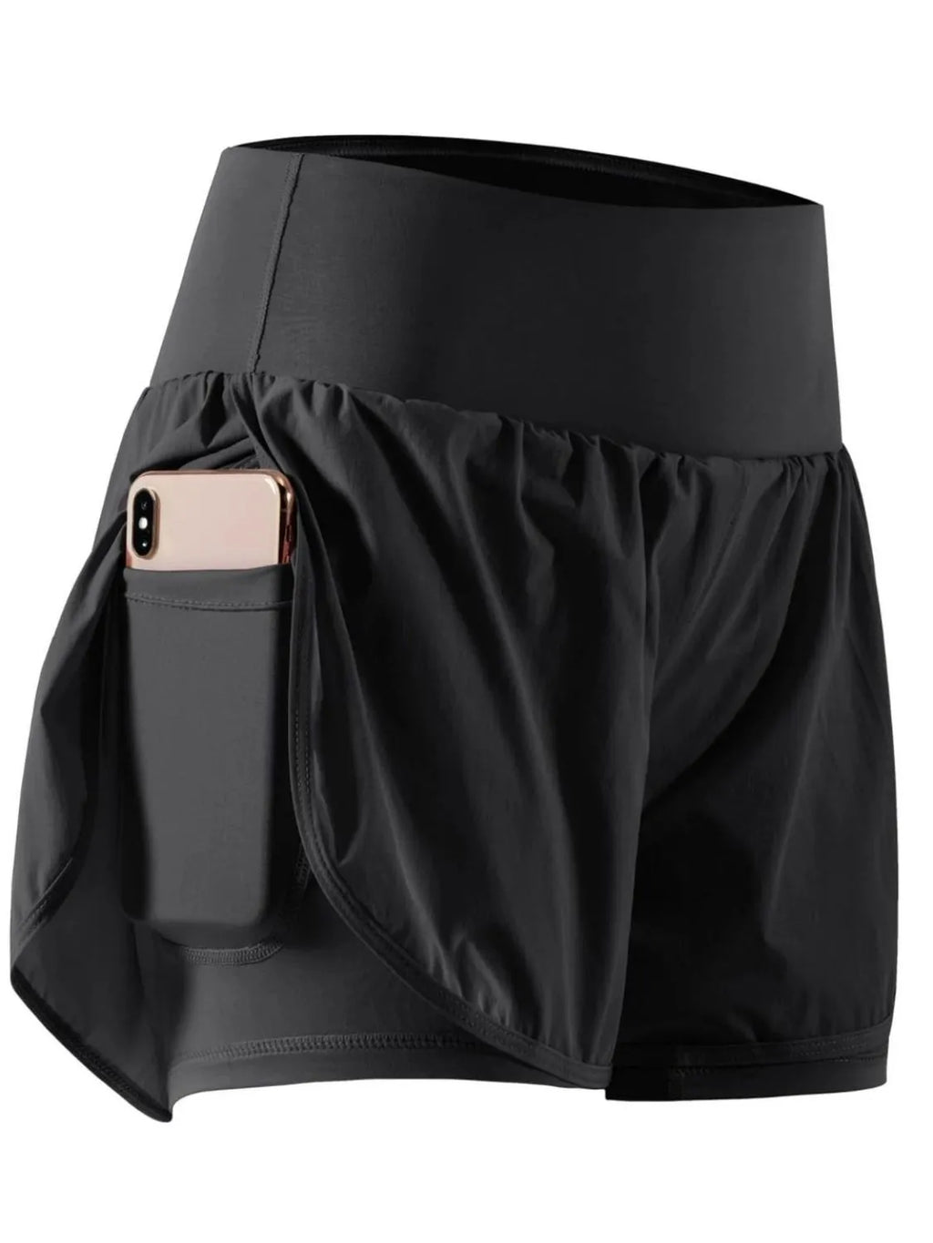 Pocketed High Waist Active Shorts Black b2e45ddd-36cf-40be-8884-0c4beb8ce860-Max-Origin