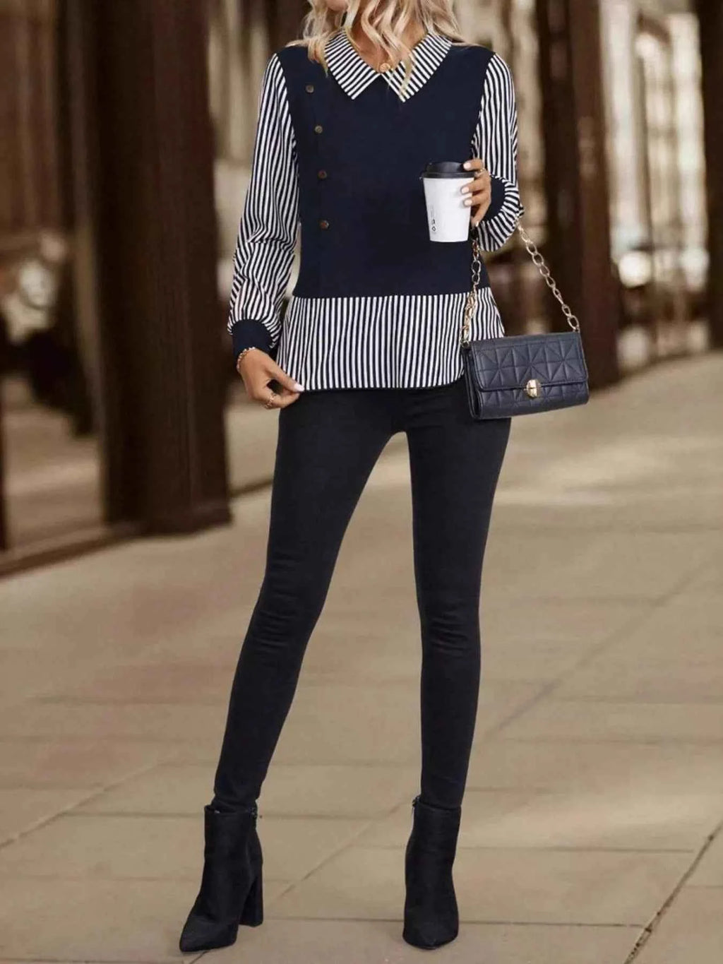 Striped Long Sleeve Blouse b384099f44144e8387b92725473ca622-Max-Origin