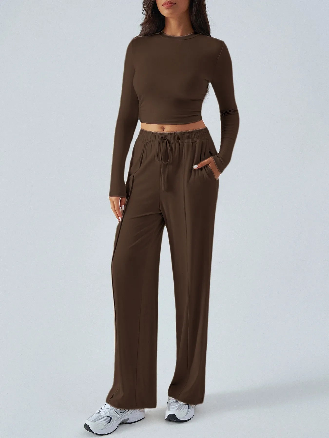 Round Neck Long Sleeve Top and Pants Set Brown b3b404ac-c94c-4f79-a9b9-00fc43f4555b-Max-Origin