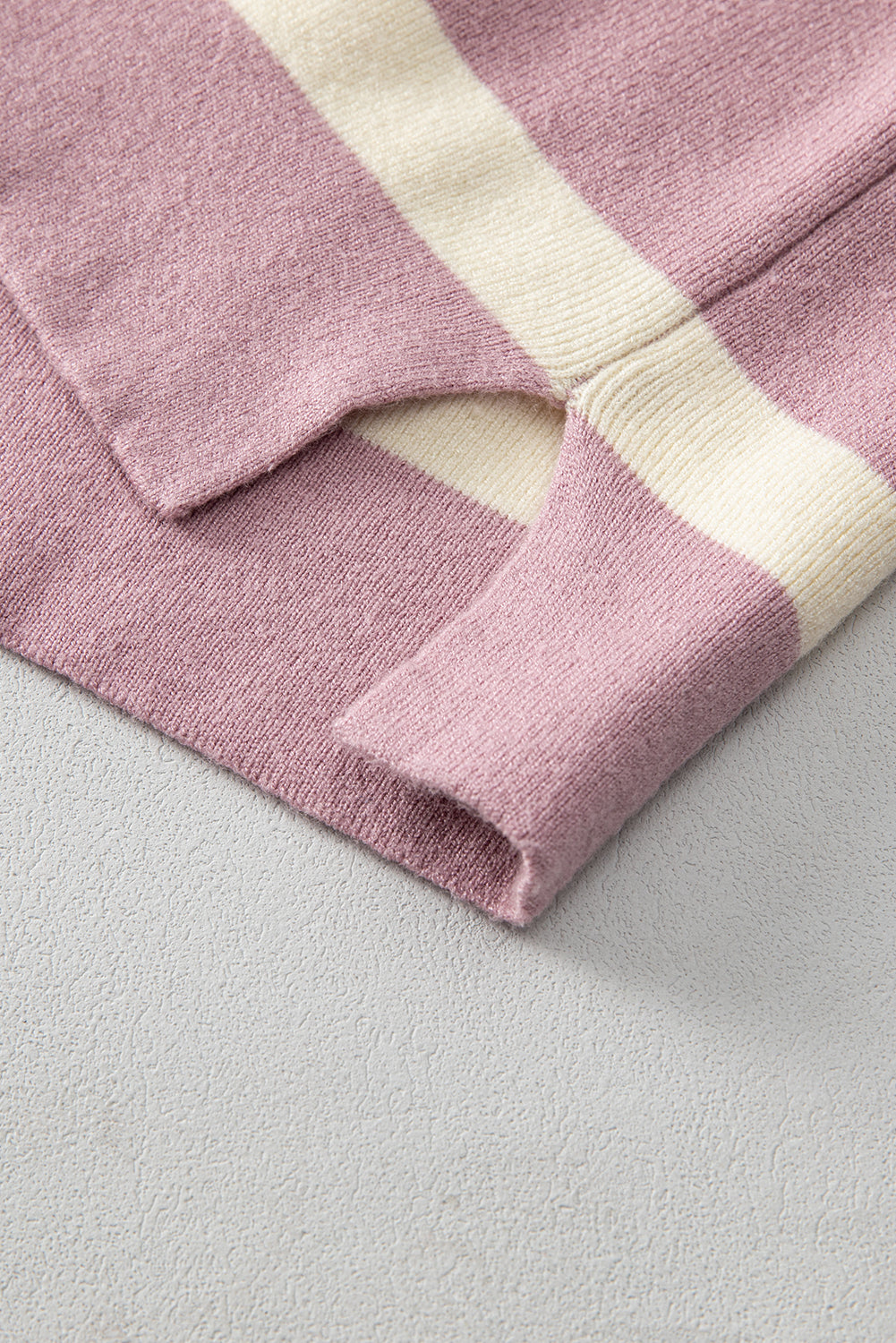 Pink Striped Patchwork Drop Shoulder Sweater b3e078488ca09935