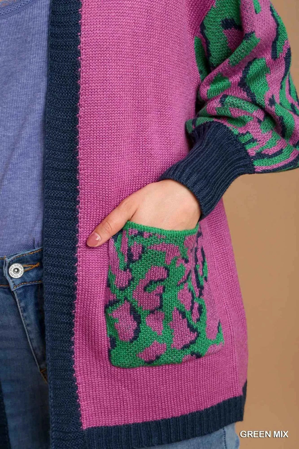 Umgee Animal Print Open Front Sweater Cardigan b3ee4d11-c1f0-498f-8263-29b96570aedf-Max-Origin