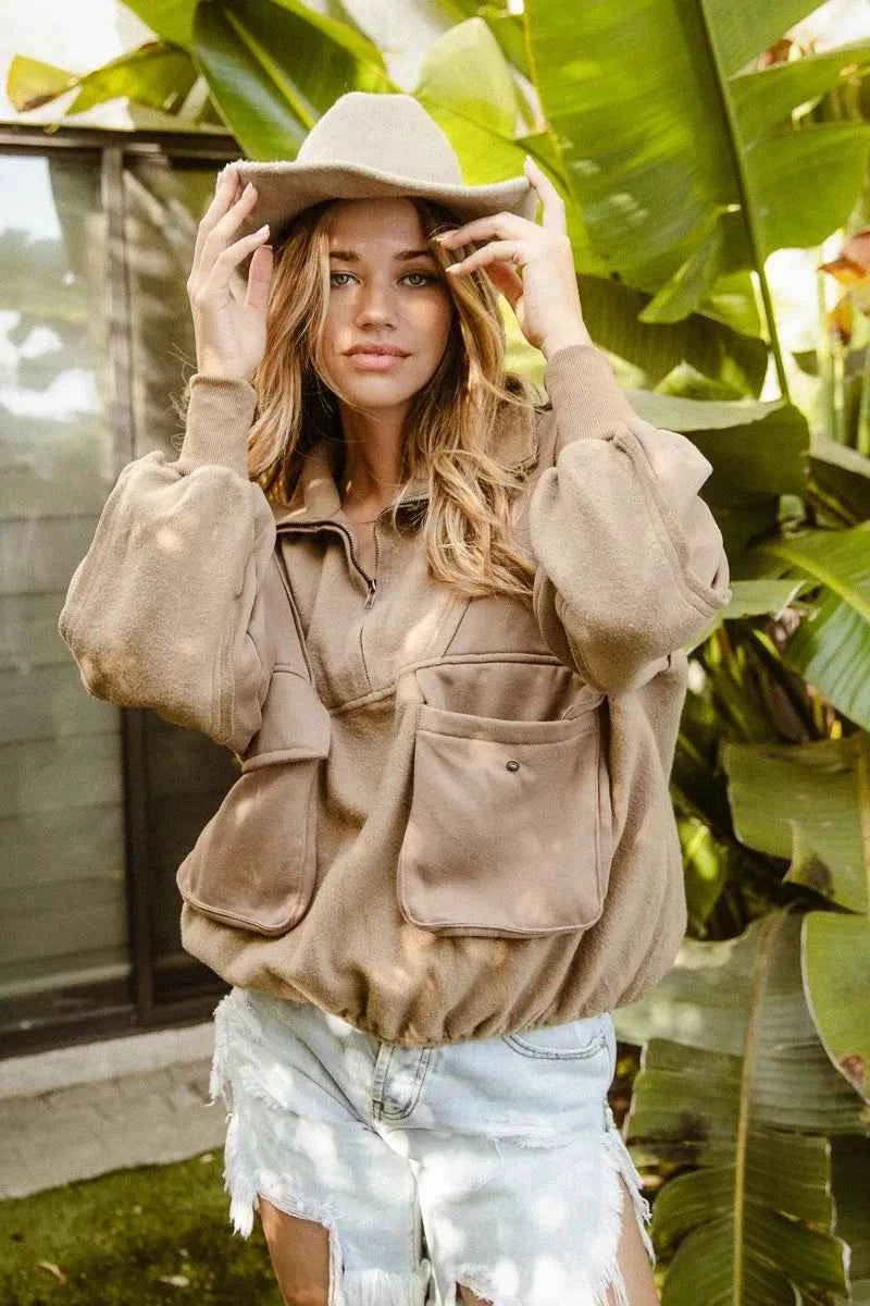 BiBi Half Zip Vintage Washed Fleece Pullover b4876716d5874c53bf08b3b6963fb03e-Max-Origin