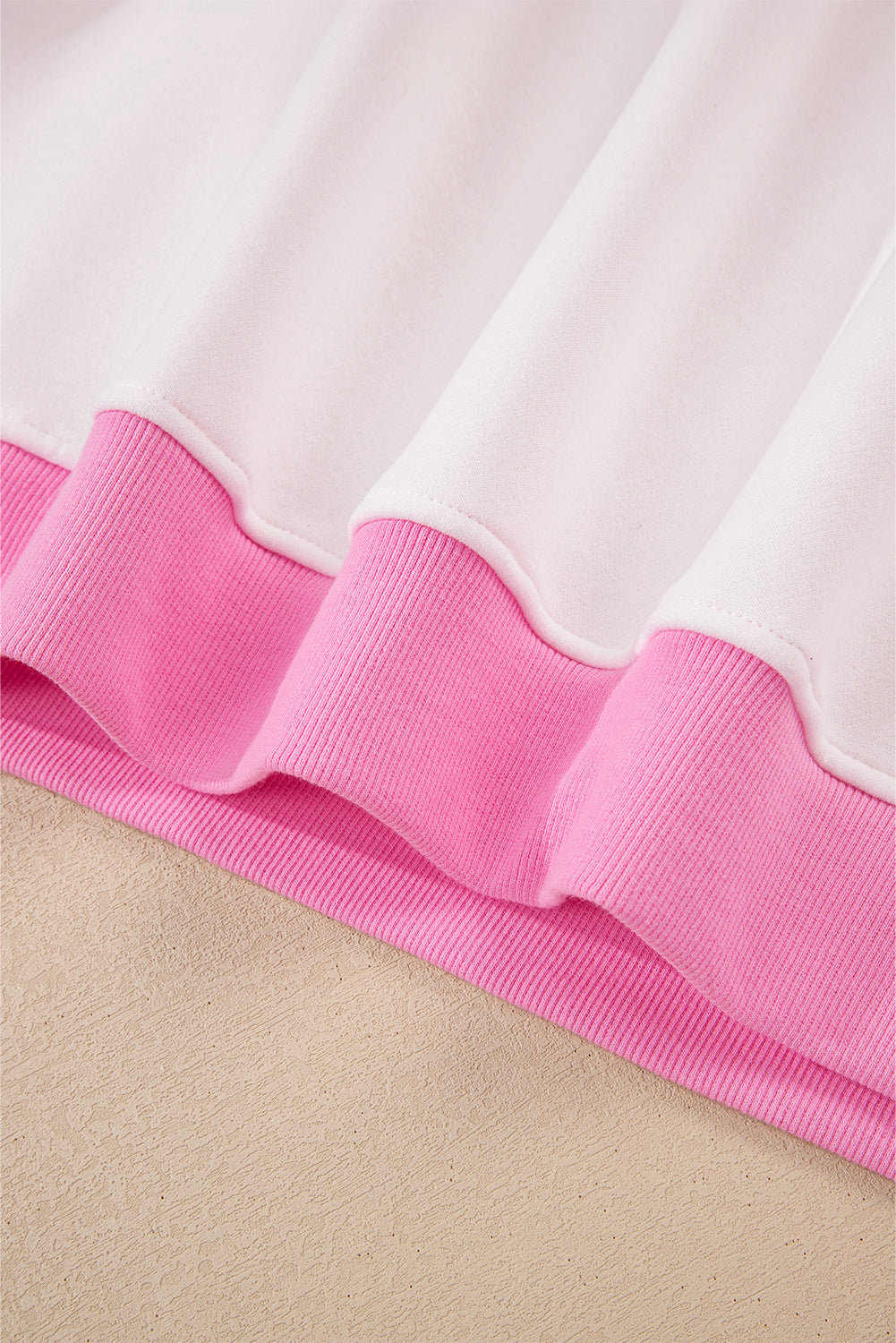 Strawberry Pink Colorblock Pullover and Drawstring Shorts Set b489dda1a33e91cf