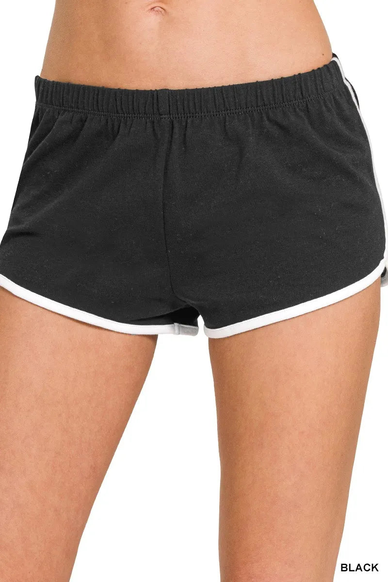 Zenana Elastic Waistband Dolphin Shorts BLACK b4a6463807a64988a20417d5fedf2417-Max-Origin