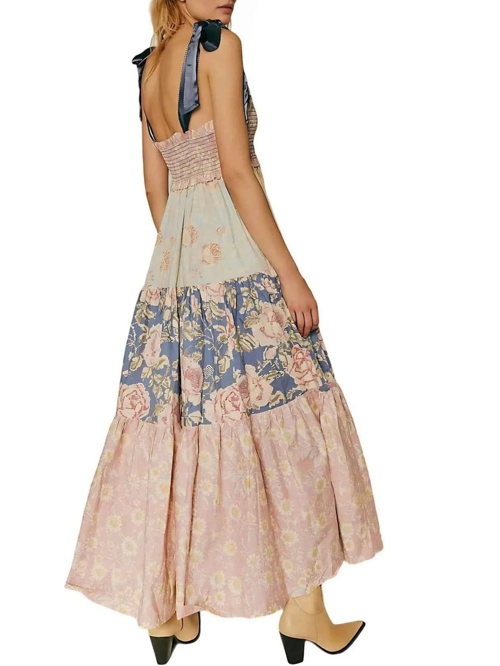 Smocked Tie Shoulder Printed Maxi Dress b4b99aa2-bb75-4f19-98d6-8f7bdca5019d-Max-Origin