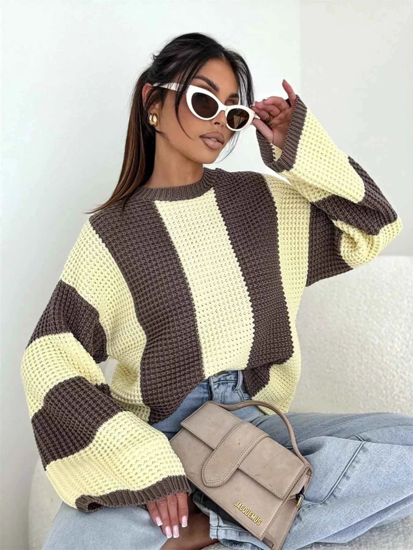 Color Block Long Sleeve Sweater b4ba1d92f96c4e66b8902d0a5c4058dc-Max-Origin