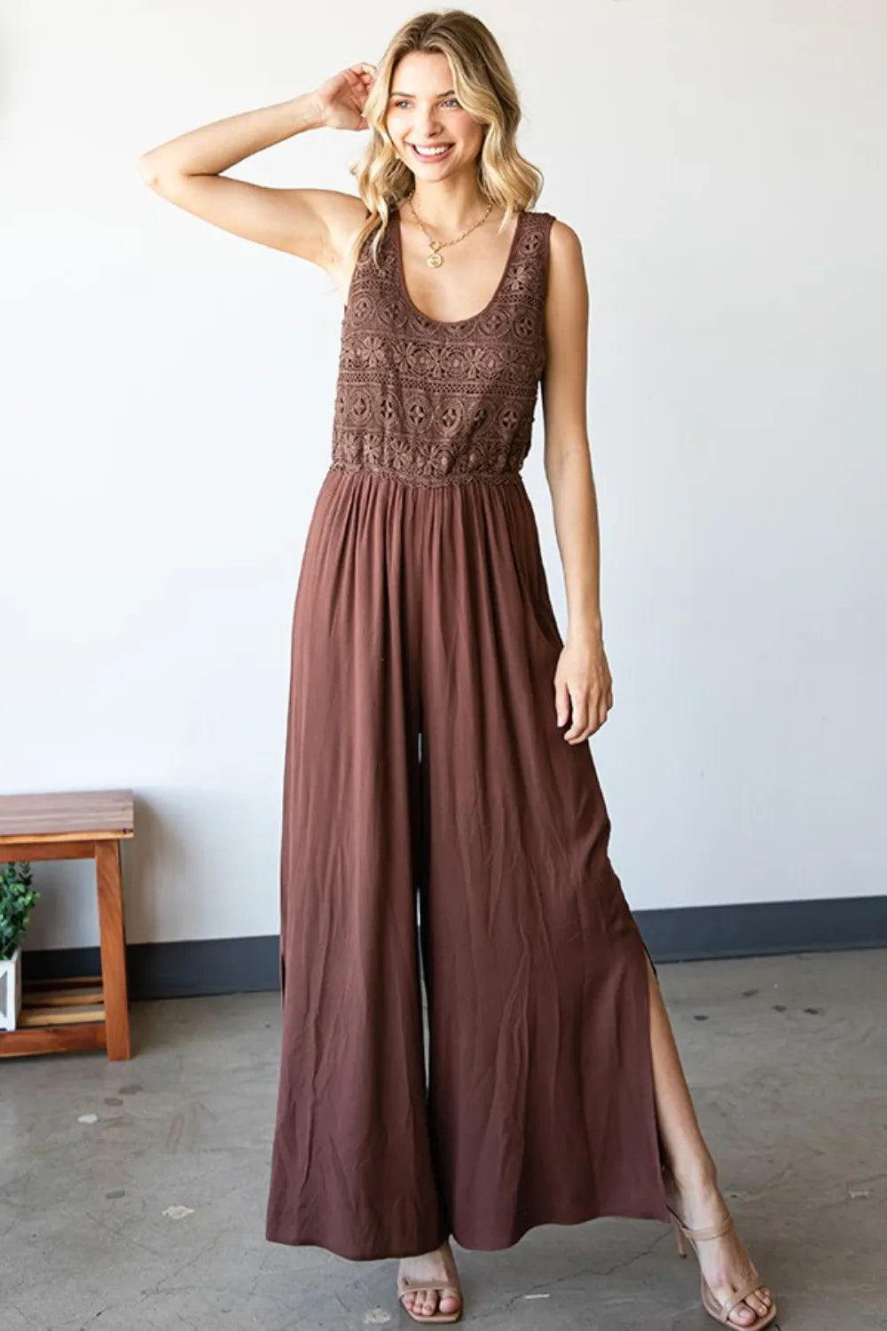 First Love Tie Back Sleeveless Slit Wide Leg Jumpsuit b50780df-d3b8-47bb-ae7e-70a899919723-Max