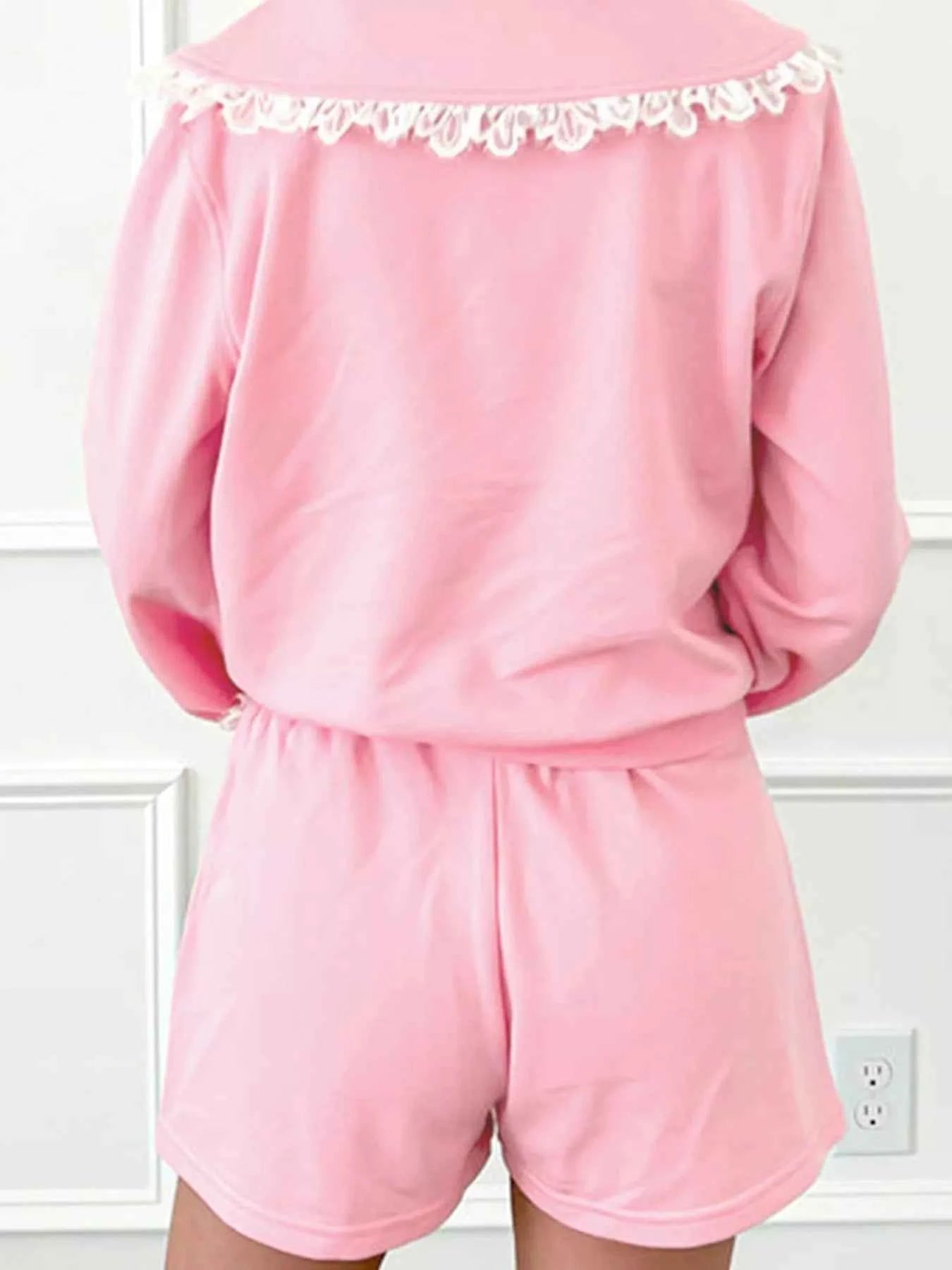Peter Pan Lace Embellished Neck Sweatshirt and Skirt Two Piece Set b521d670-c981-4779-8c55-e8e4eba3ae46-Max-Origin