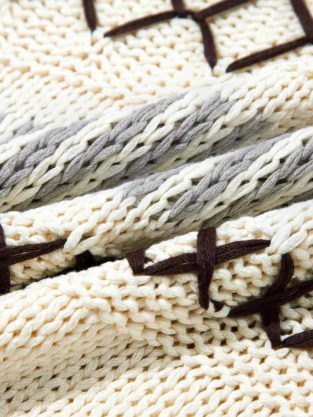 Contrast Stitch Detail V Neck Drop Shoulder Sweater b57a0749662a4a3aad0266a167996524-Max-Origin