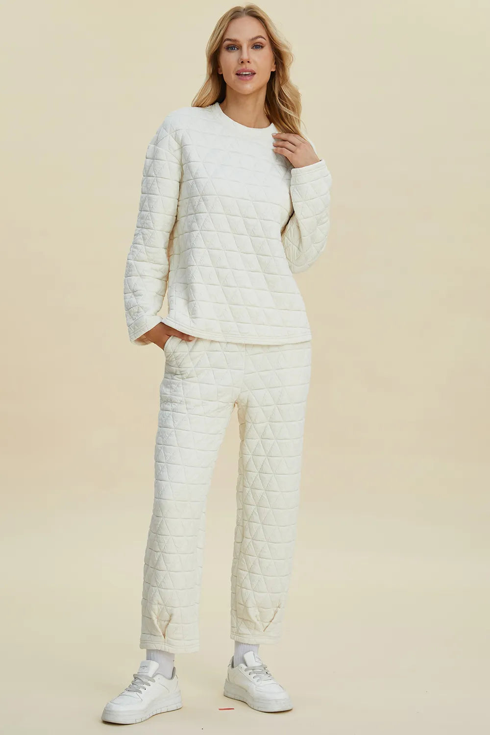 Double Take Full Size Texture Round Neck Long Sleeve Top and Pants Set b57b3da5-0fd4-411f-9fe9-2d94203531d8-Max