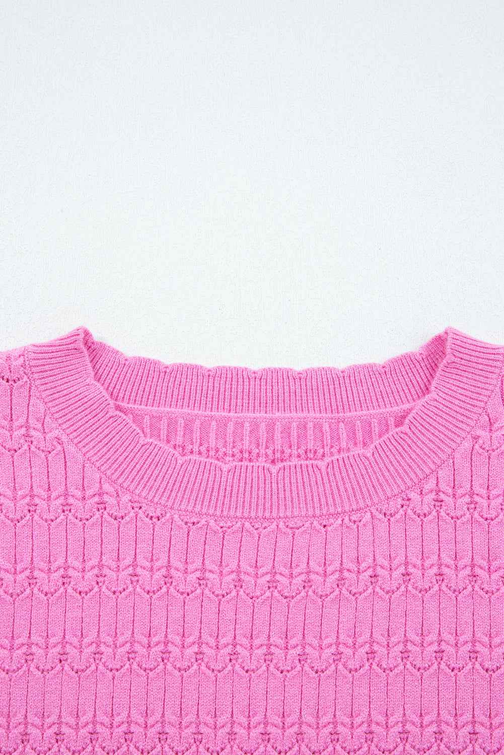 Sea Green Trendy Pattern Knit Ribbed Cuffs Crew Neck Sweater b5a6ebb0f5c36b07