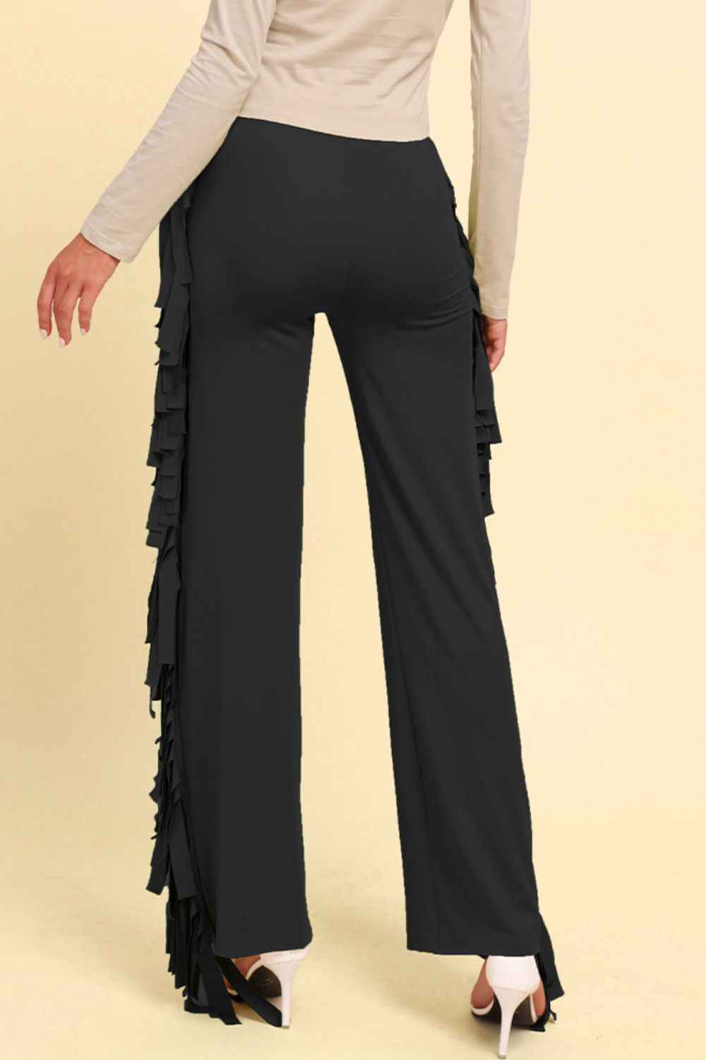 Fringe Trim Wide Leg Pants b5c24d3b7178499eafc029b8c2832e44-Max