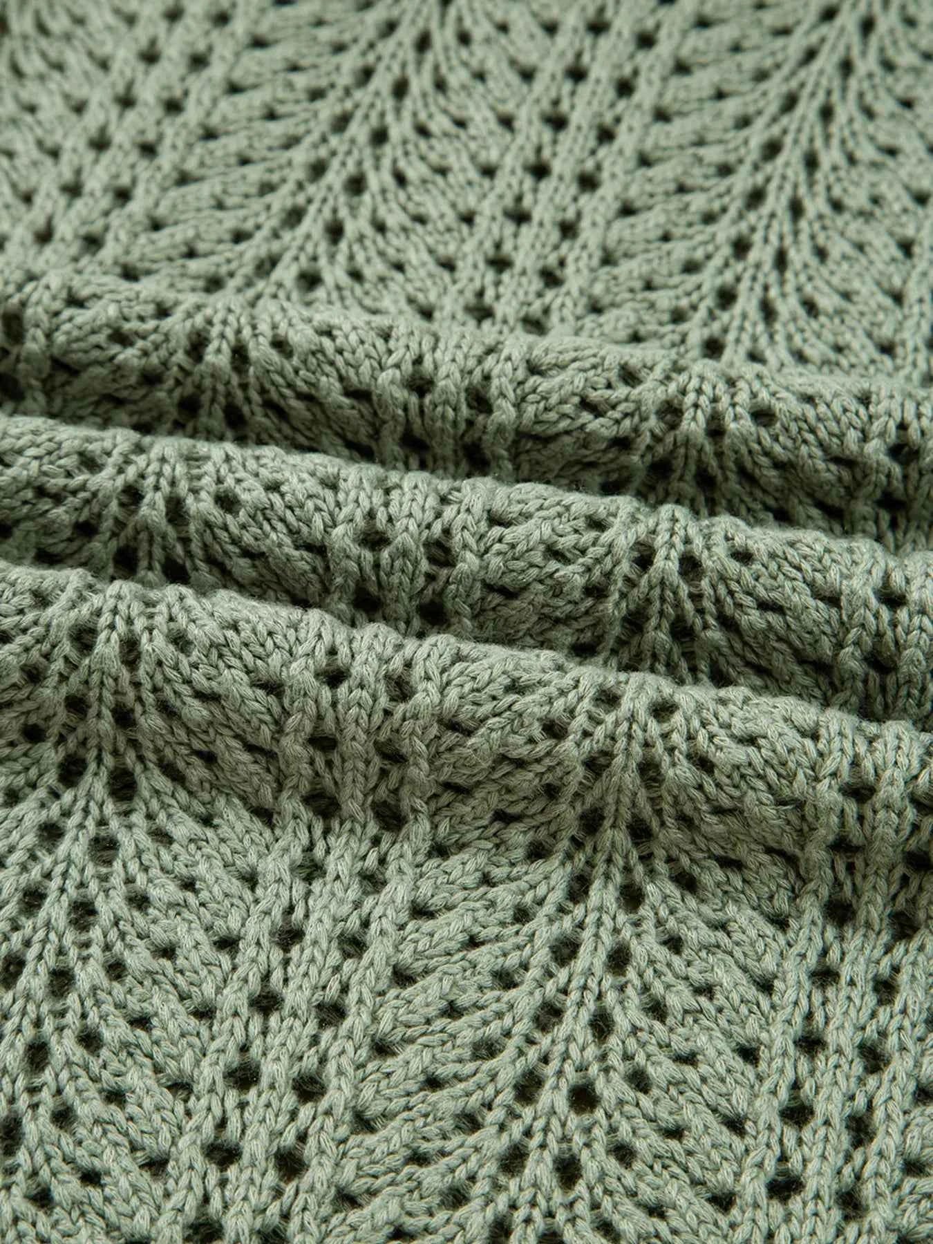 Scalloped Edge Eyelet Knit Batwing Sleeve Cardigan b62a3c53c36b498dae627a1068750533-Max-Origin