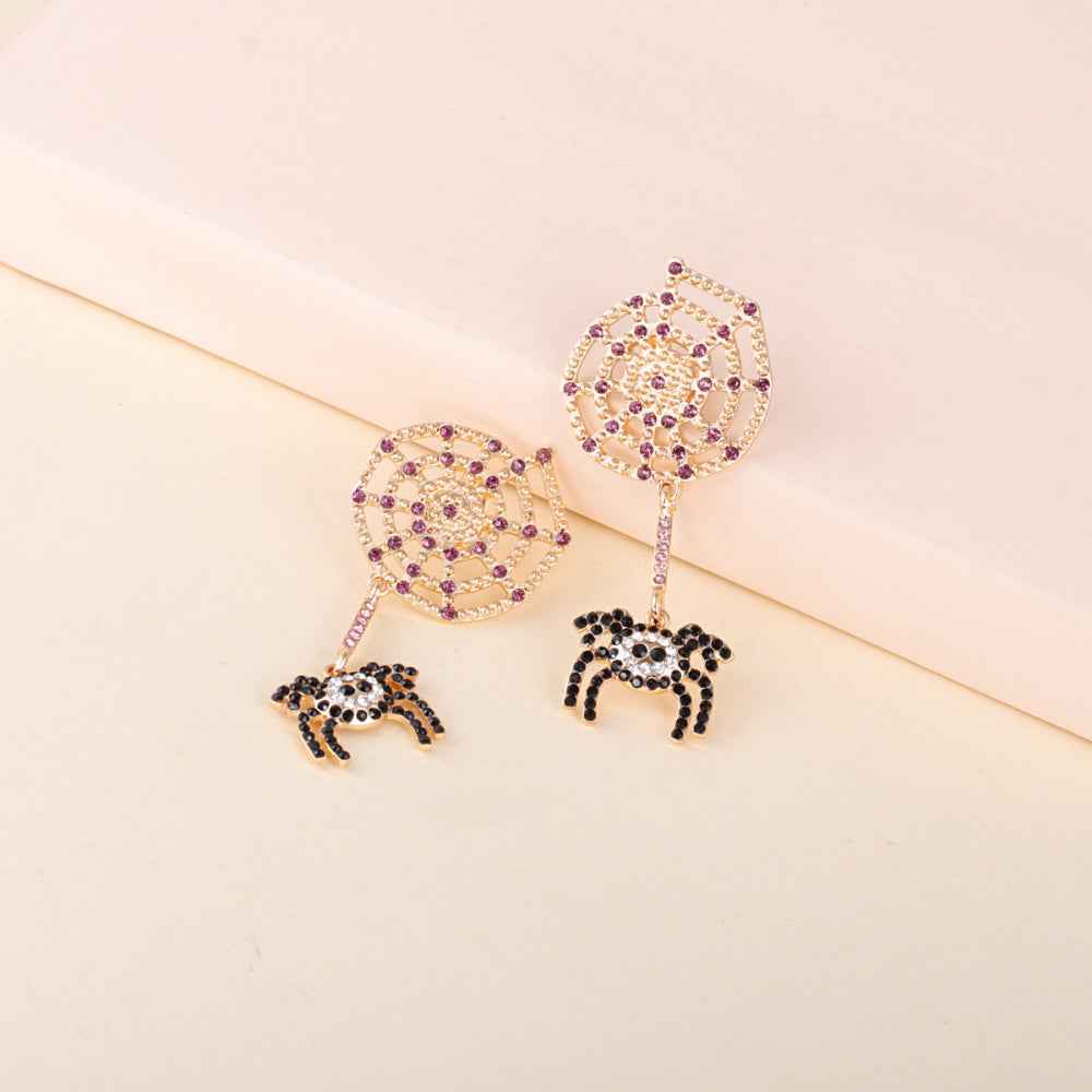 Spider Rhinestone Alloy Earrings b6d0f2d88bc44c2a96db9a0a6f7cca87-Max