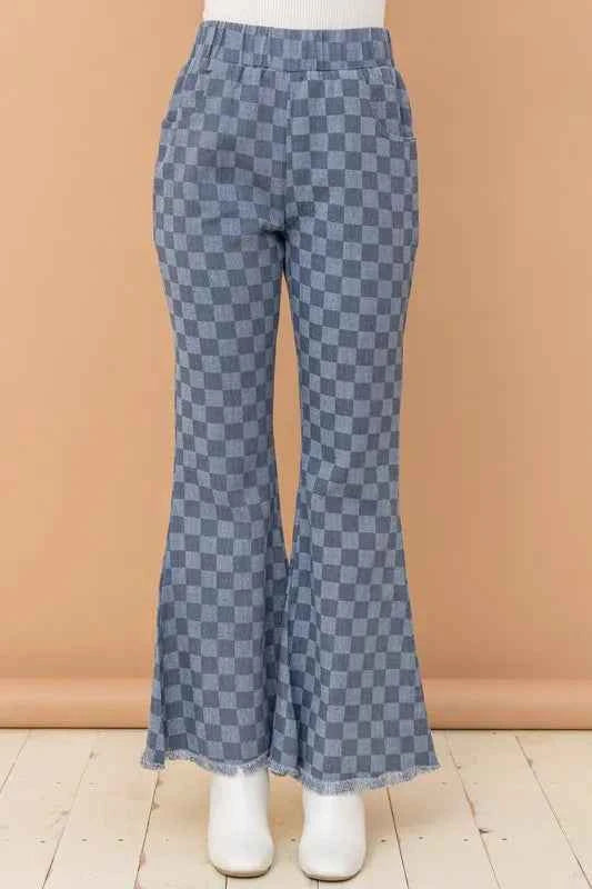 And The Why Checkerboard High Waist Bell Pants b6f93592998d4470ba001c4fbac88671-Max-Origin