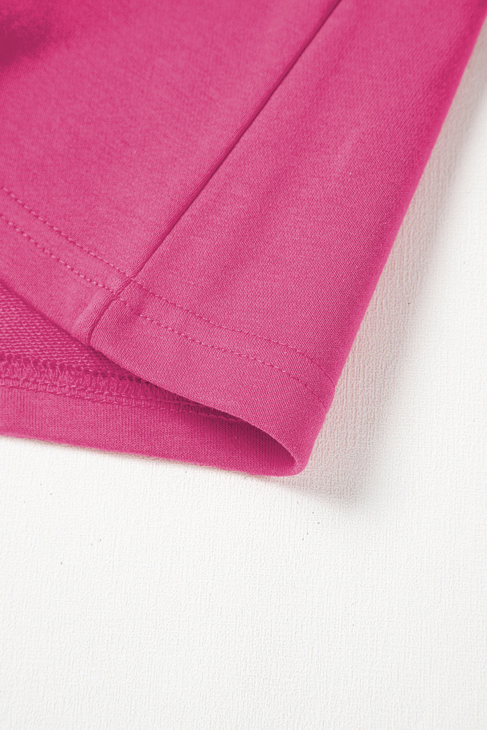 Rose Red Contrast Trim Loose Pullover and Lace-up Waist Shorts Set b71c537e6b827573