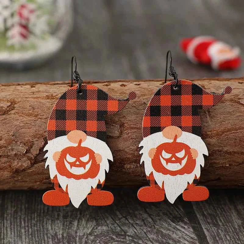 Wooden Dwarfs Pumpkin Dangle Earrings Orange One Size b7226423-0daa-45a8-97a0-c0d0c3c79085-Max