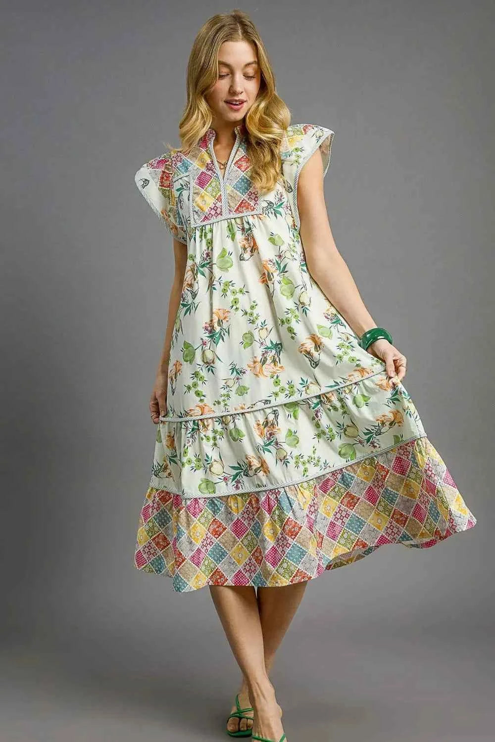 Umgee Patchwork Garden Midi Dress b7278122-a650-4f62-9fbd-49292a4d92c5-Max-Origin