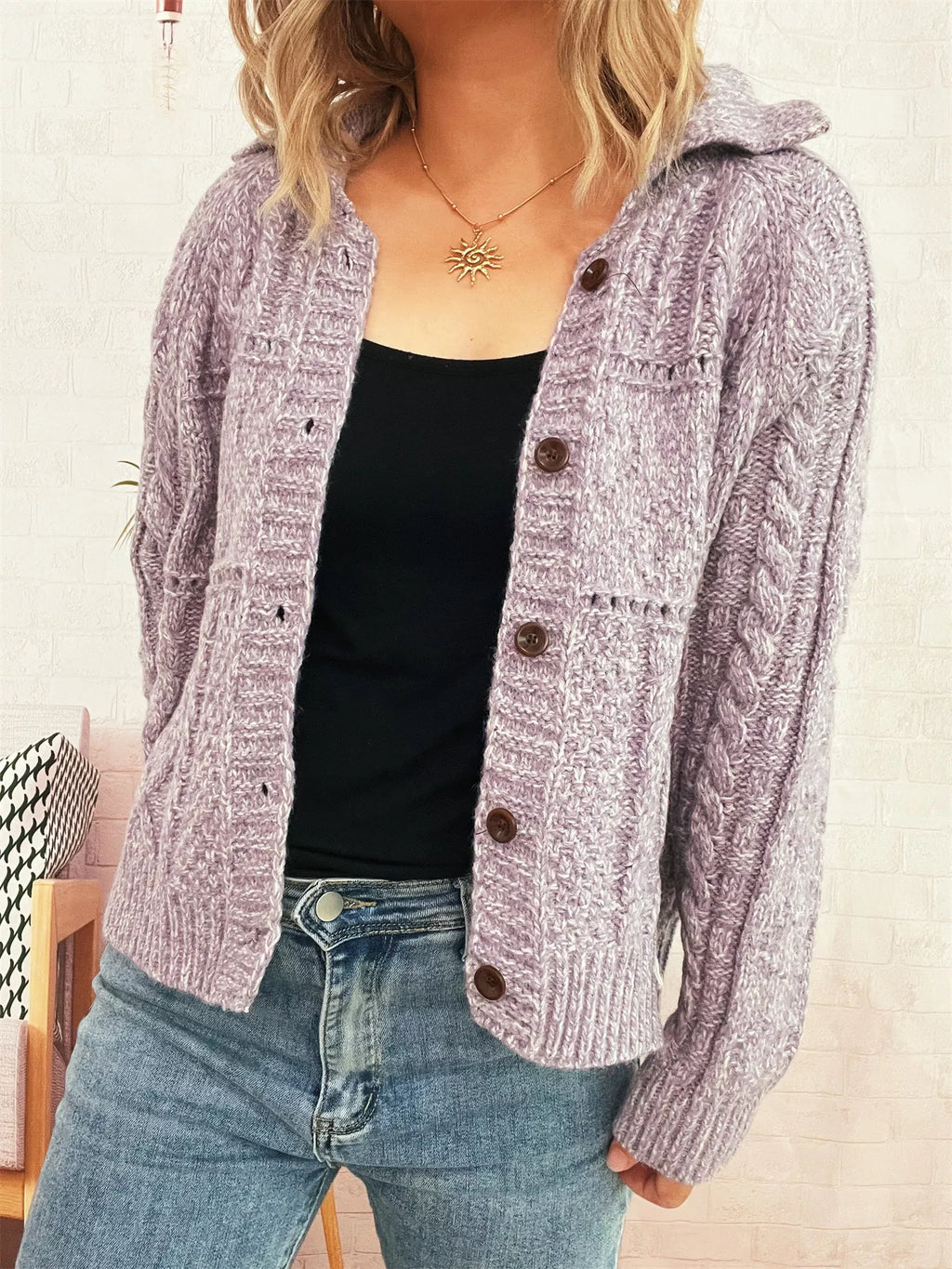 Openwork Cable Knit Button-Up Cardigan b78be169af23435bbfdaeeaad57158a3-Max-Origin