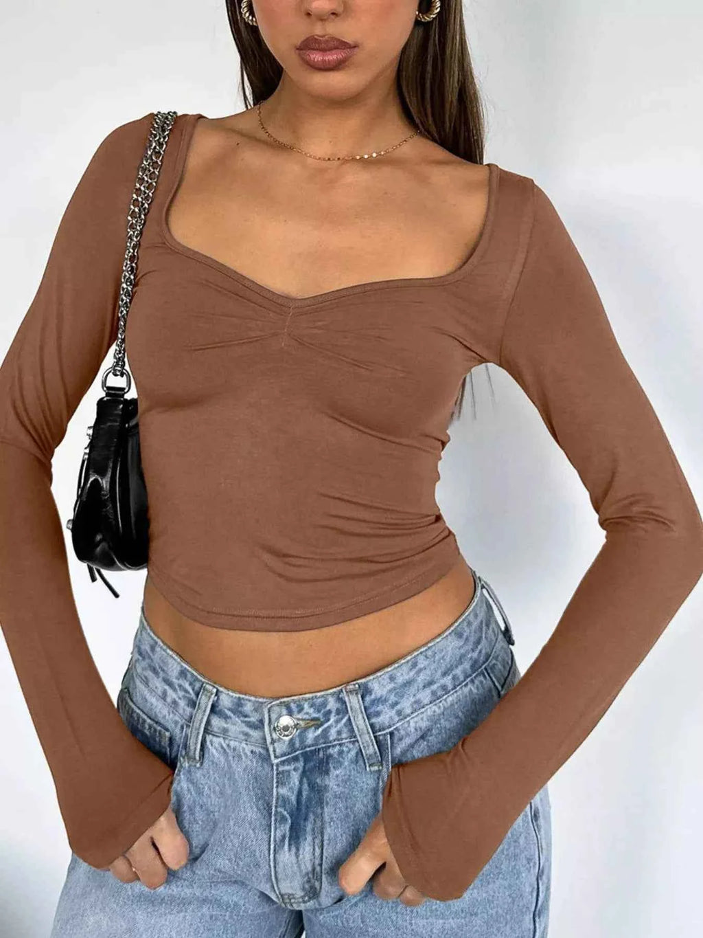 Long Sleeve Sweetheart Neck Crop T-Shirt b7a77d99-563a-421e-9638-5feeebf9da6f-Max-Origin
