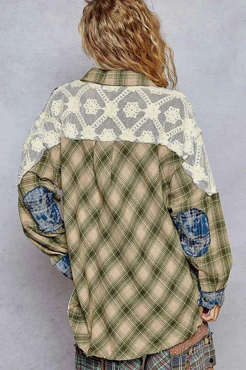 POL Lace Patchwork Plaid Oversized Shirt b7cd490d-9f3b-4d9e-a204-b196a481da95-Max-Origin