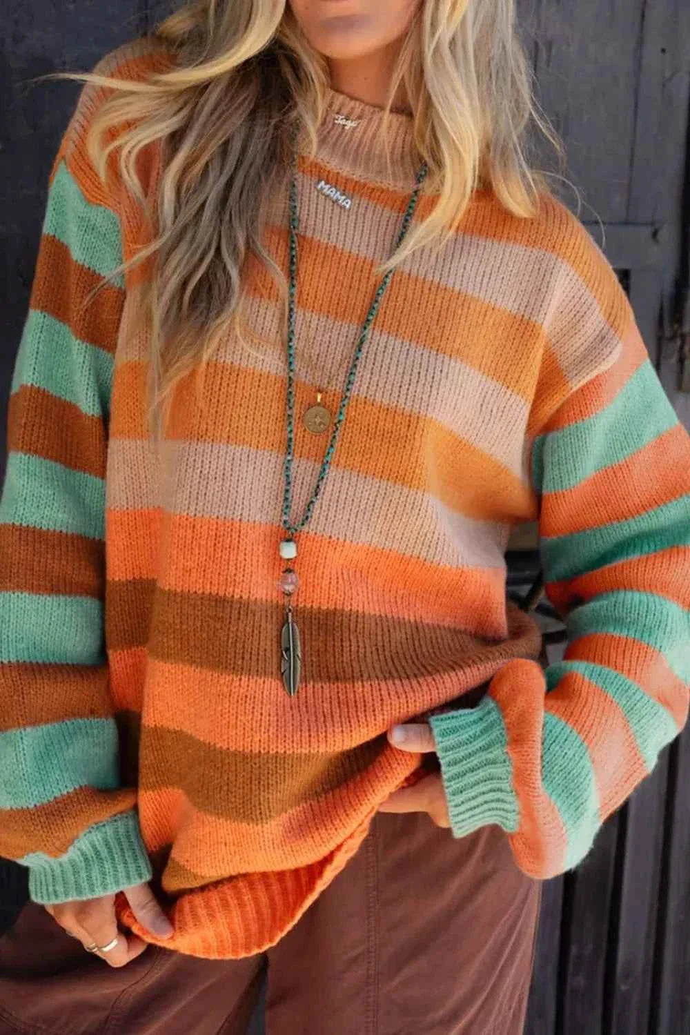 Striped Rainbow Long Sleeve Sweater Multicolor b7fa1ae8-2775-4e5d-b5f8-f64eb9caac4f-Max-Origin