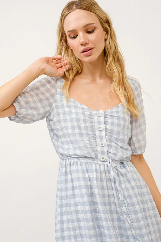 And The Why Puff Sleeve Ruched Button Front Gingham Dress b801bd1c1bab4d41a2aa2ca07114d87f-Max-Origin